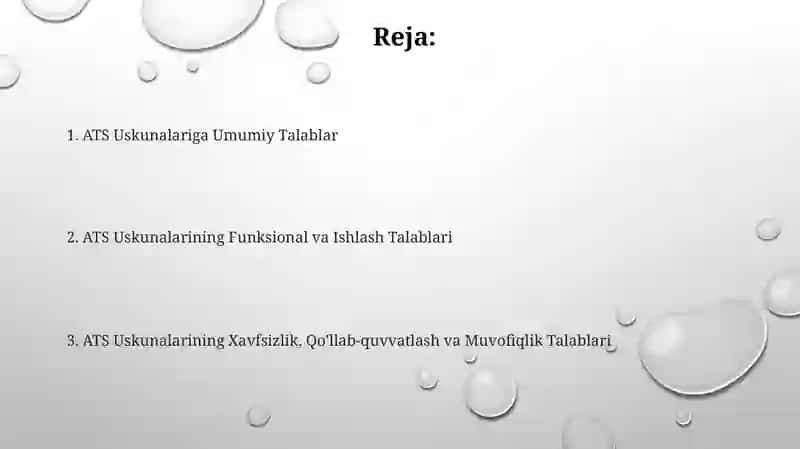 ATS Uskunalariga talablar 2