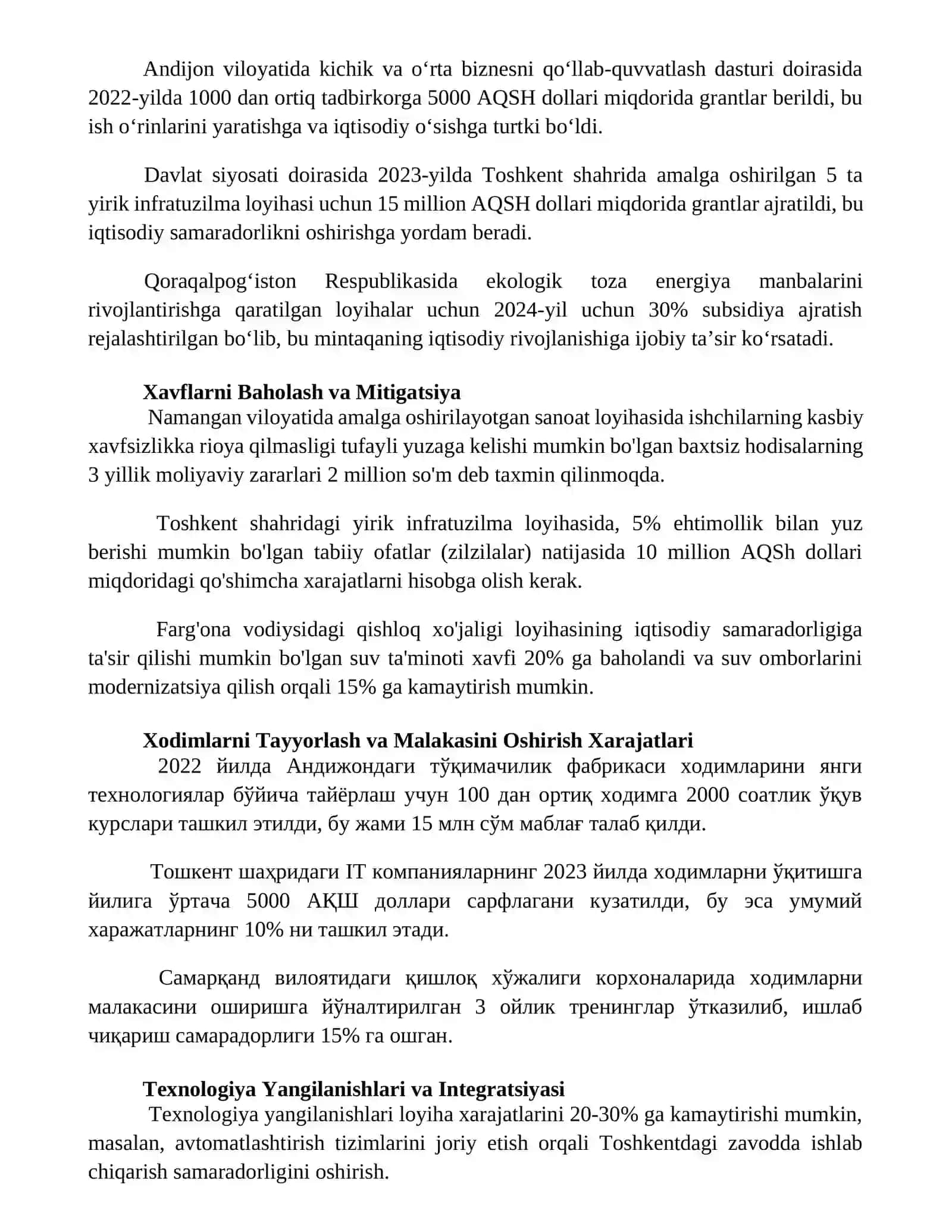 Korxonalarni loyihalashda iqtisodiy jihatdan asoslashdagi ikkinchi darajali omillar 2