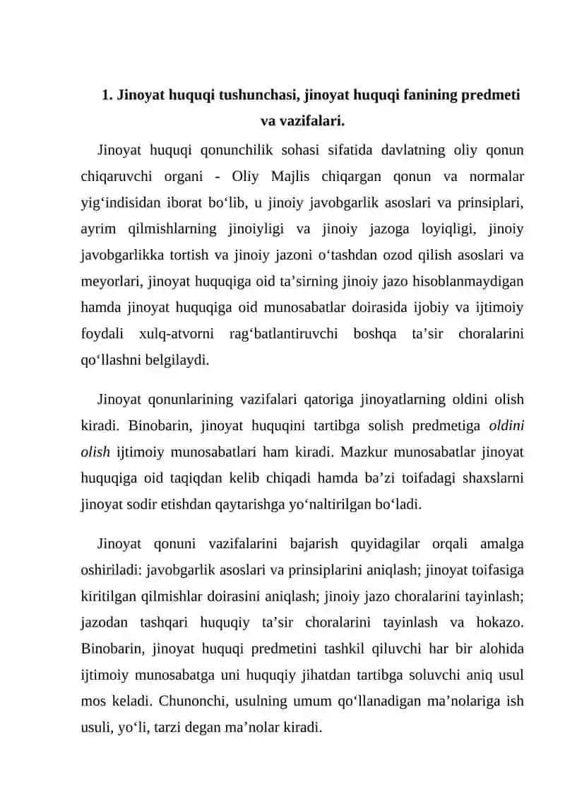 Jinoyat huquqi prinsiplari tushunchasi va turlari 2