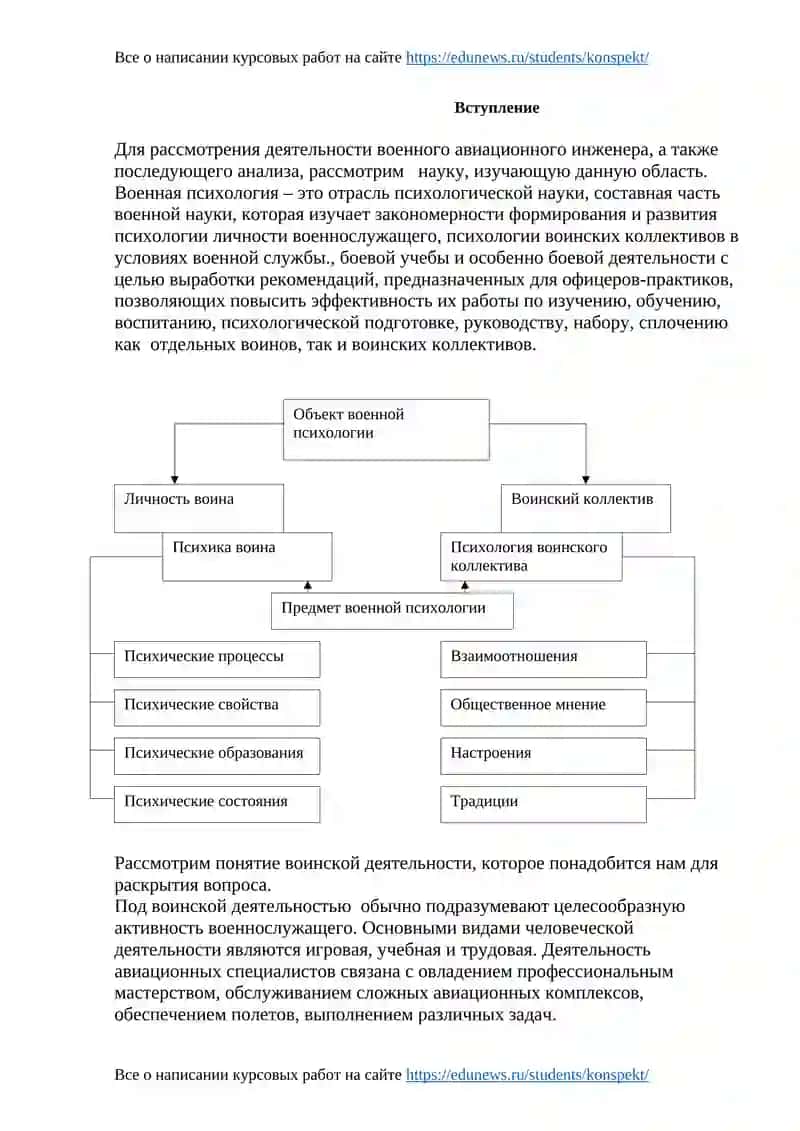 Курсовая работа "Анализ психологической деятельности военного инженера" 2