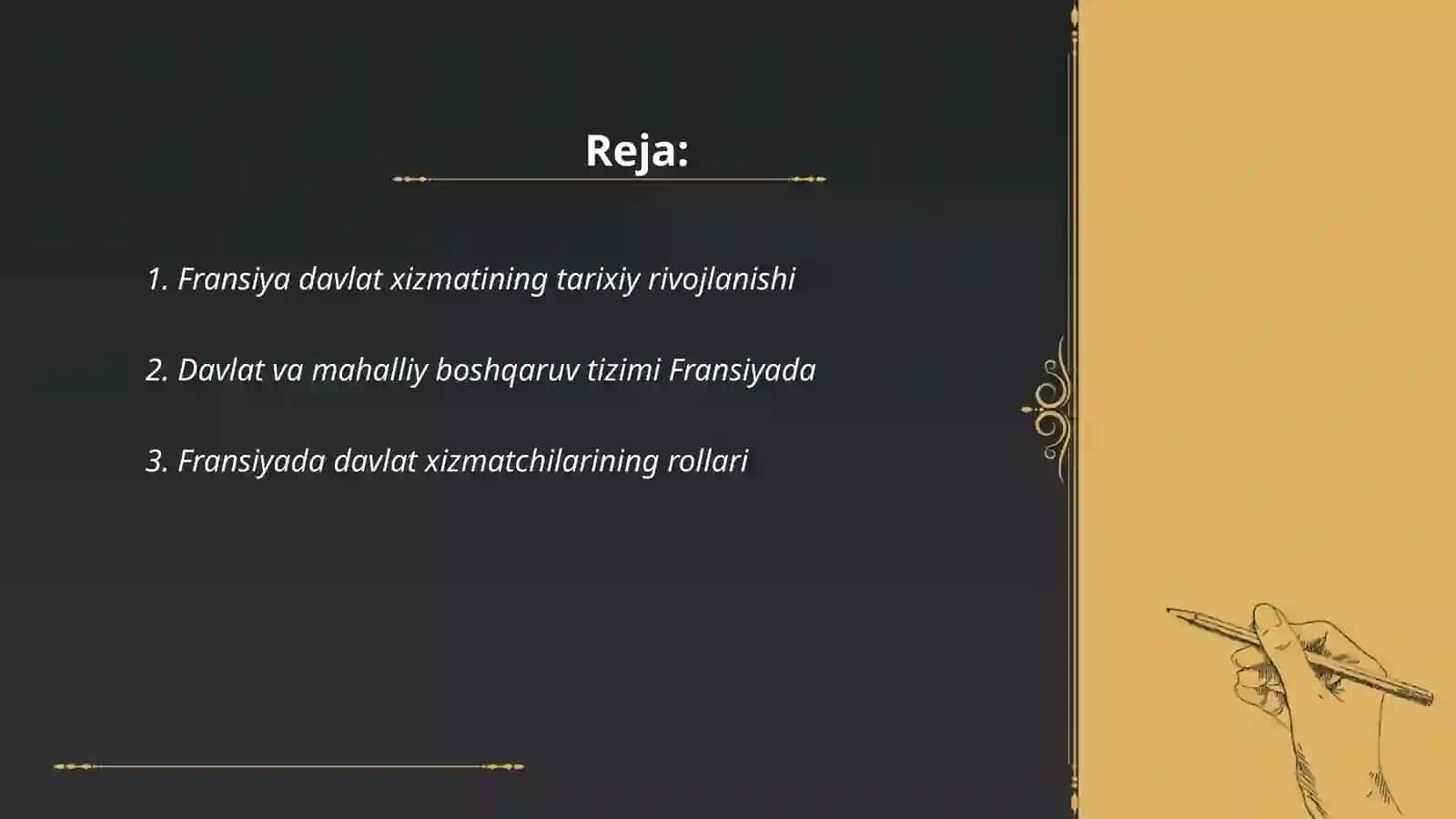 Fransiya davlat xizmati sohasi xususiyatlari 2