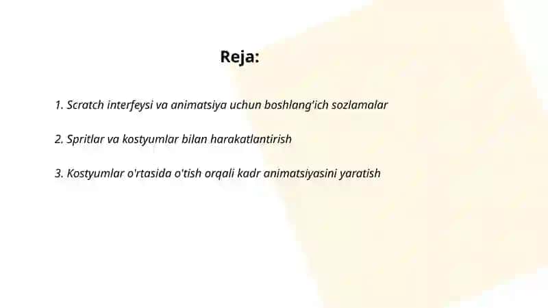 Scratch dasturida animatsiyalar yaratish 2
