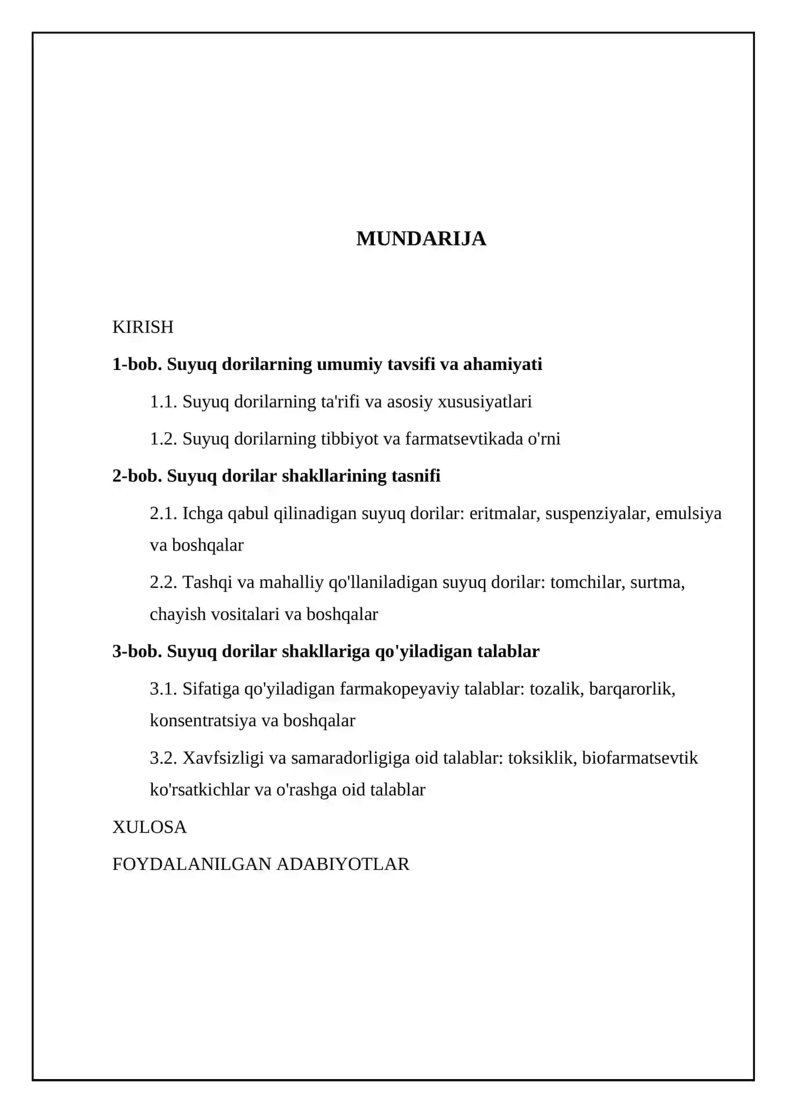 Suyuq dorilar shakllari ta'rifı, tasnifi va ularga qo'yiladigan talablar 2