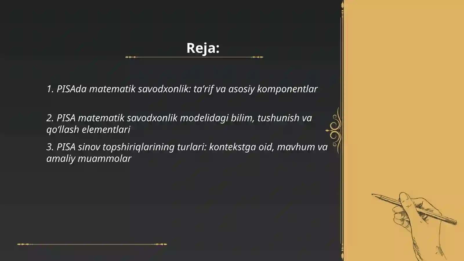 PISA- oʻquvchilarni yutuqlarini xalqaro baholash tadqiqotlari 2