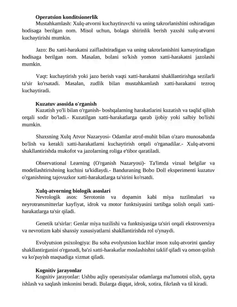 Shaxsning Xulq Atvor Nazaryasi 2
