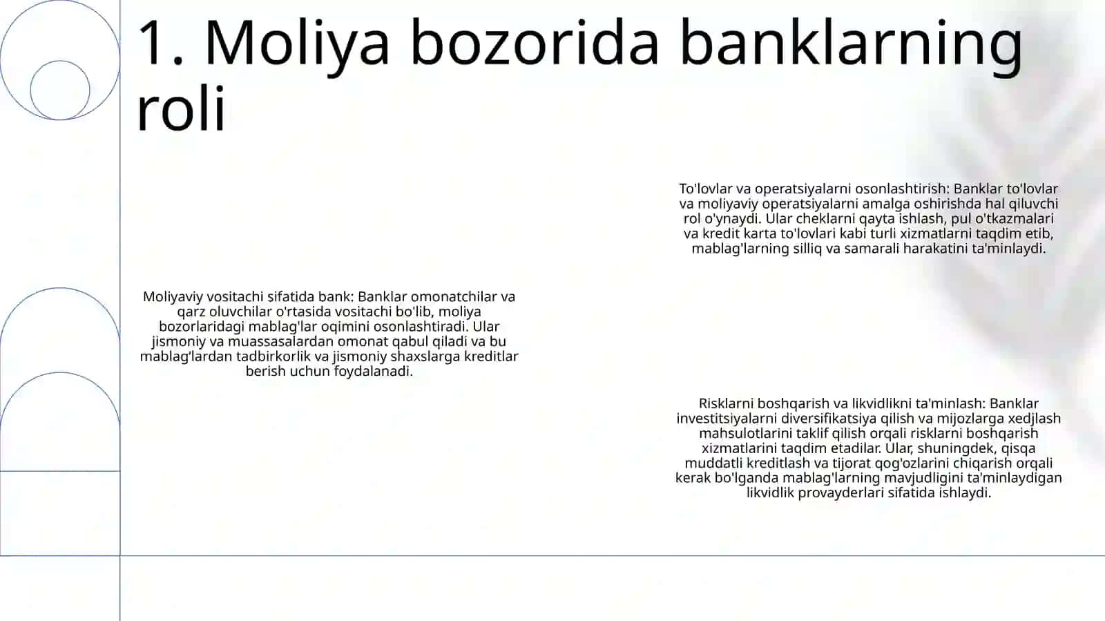 Moliya Bozorlaridagi Faoliyati 2
