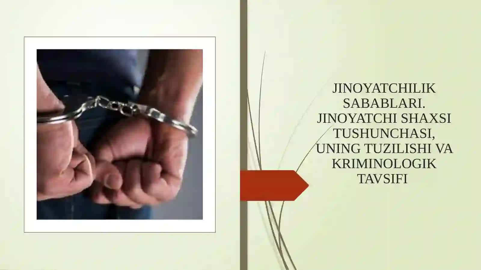 JINOYATCHILIK SABABLARI. JINOYATCHI SHAXSI TUSHUNCHASI, UNING TUZILISHI VA KRIMINOLOGIK TAVSIFI 2