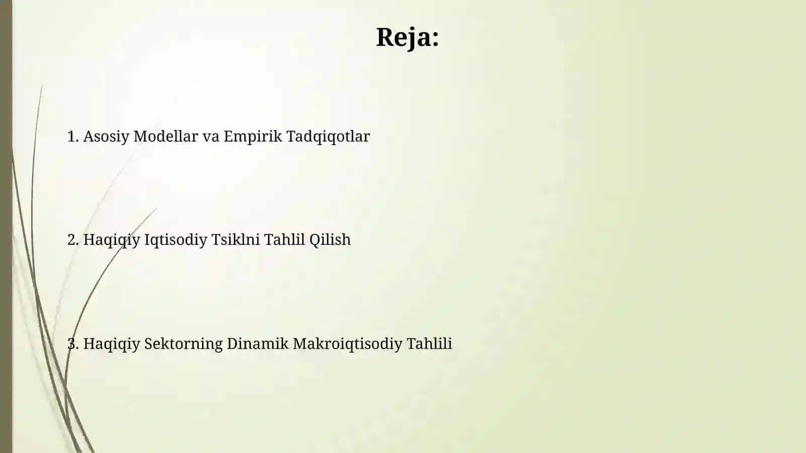Dinamik makroiqtisodiy tahliida real sector 2
