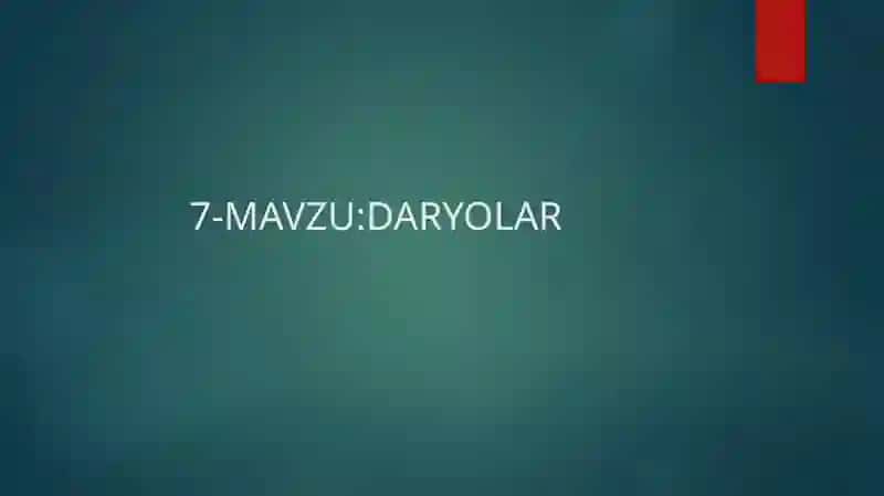 Daryolar va ularning ekosistemasi 2