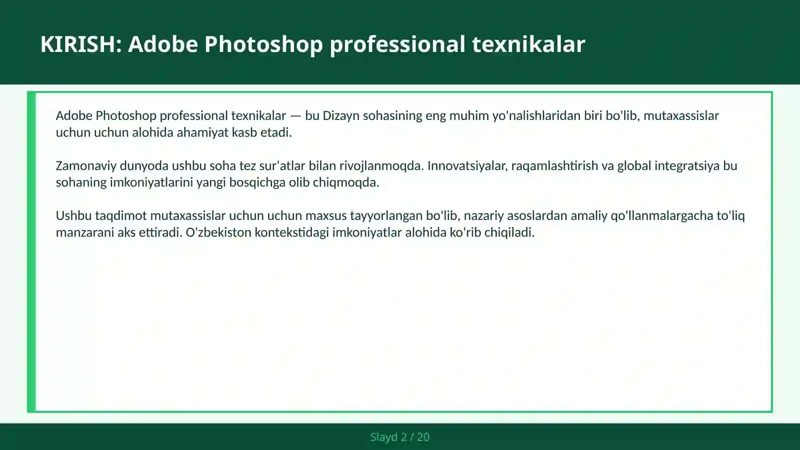 Adobe Photoshop professional texnikalar 2