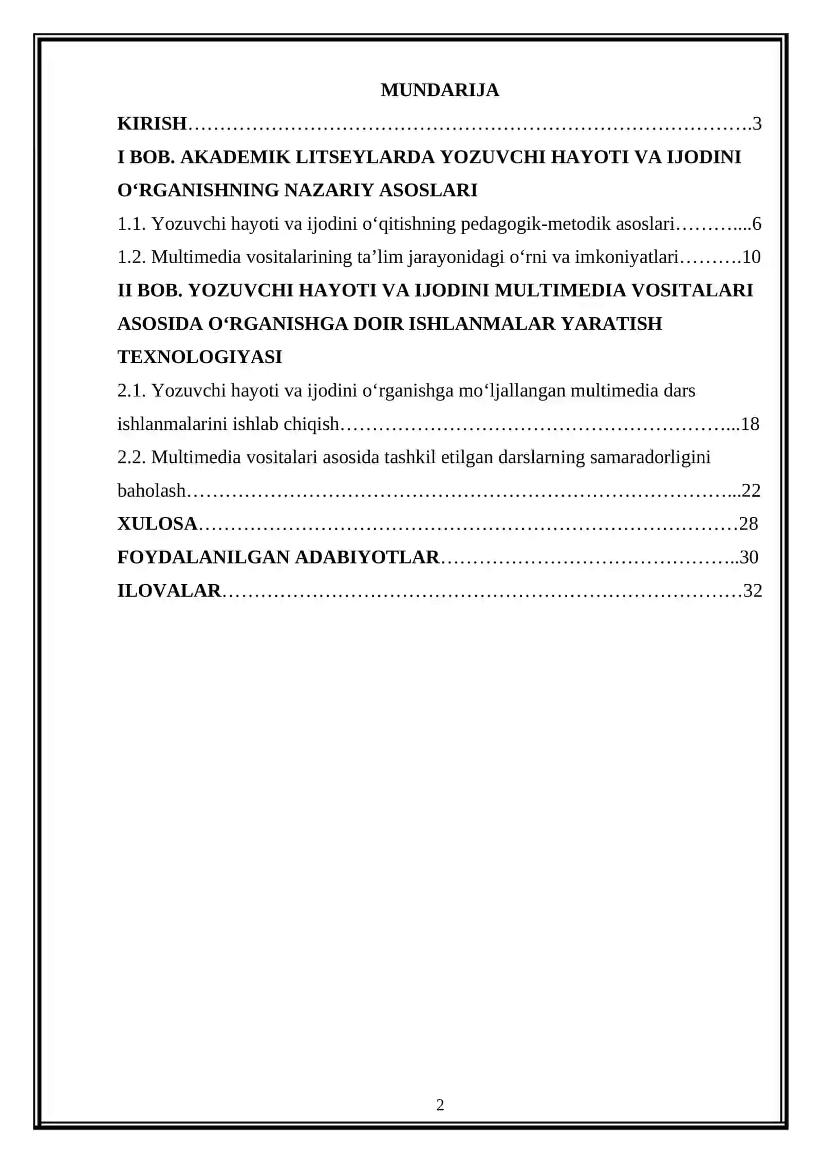 Akademik litseylarda yozuvchi hayoti va ijodini multimedia vositalari asosida o'rganishga doir ishlnmalar tayyorlash 2
