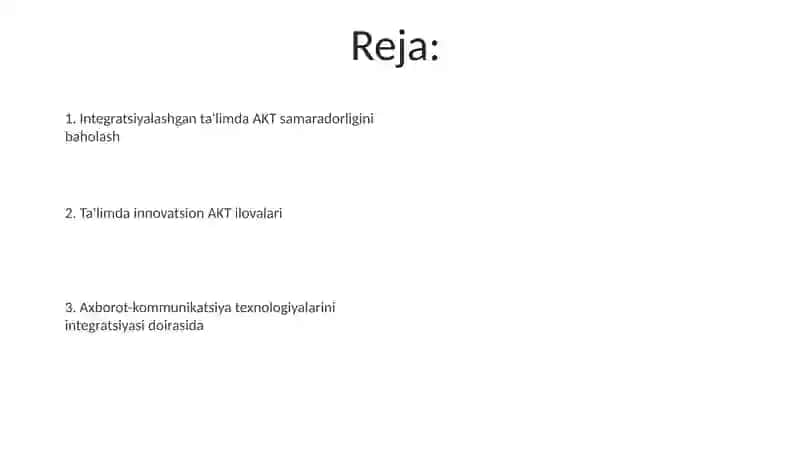 Integratsiyalashgan ta'limda AKTdan foydalanish 2