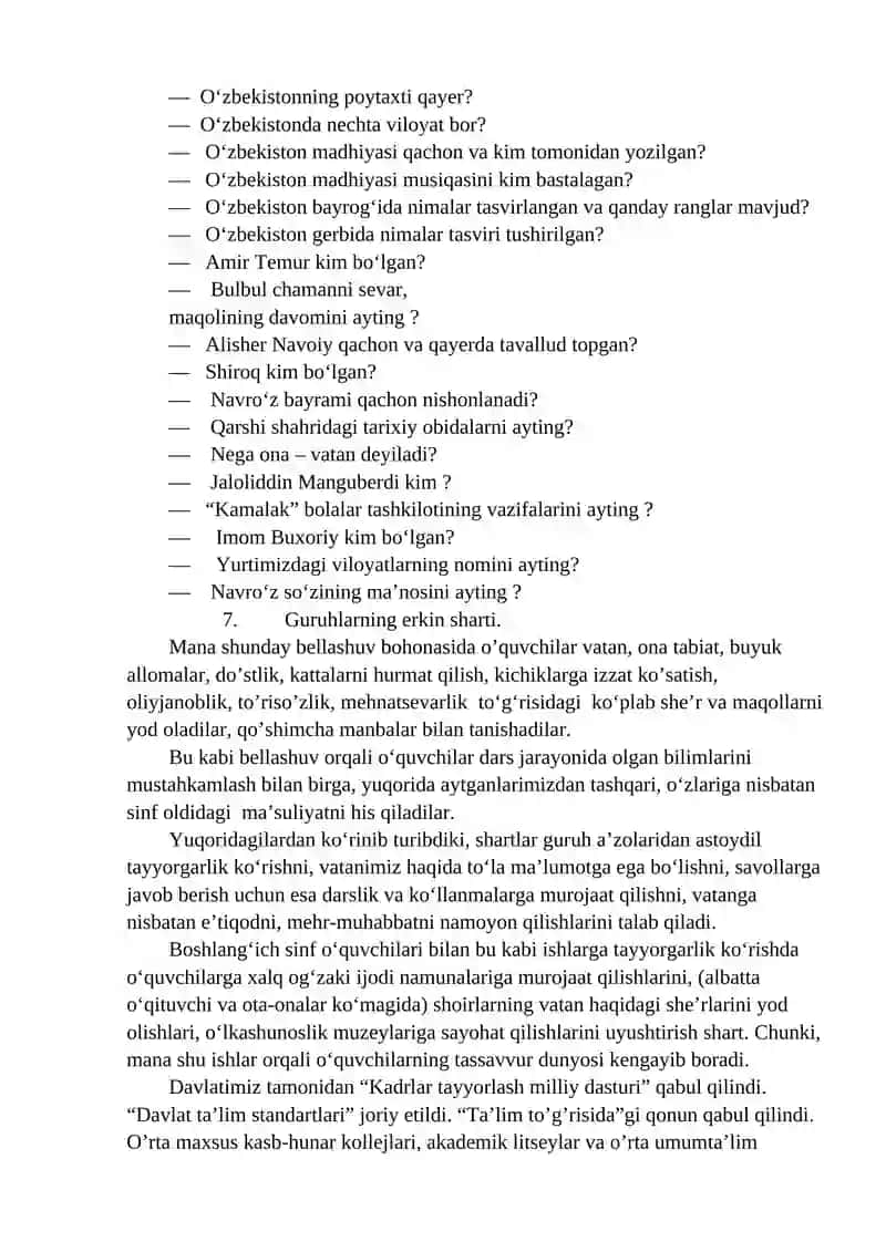 3-sinfda bellashuvlarniung mazmuni va ularni tashkil qilish tizimiga topshiriqlar tizimini ishlab chiqish 2