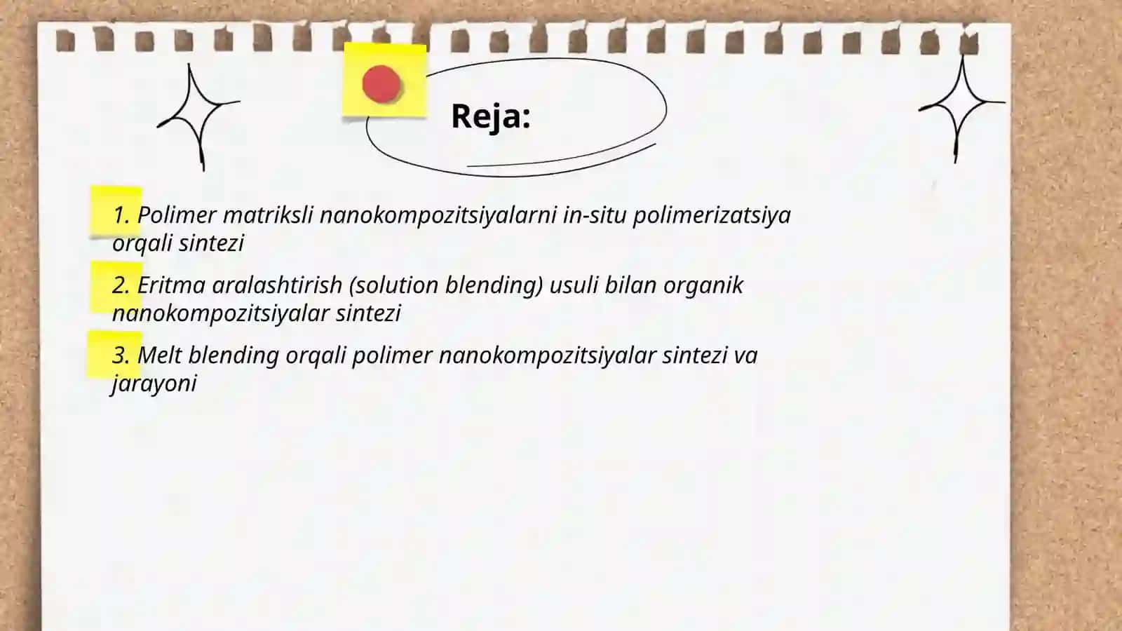Nanokompozitsion materiallar organik va polimer nanokompozitsion materiallar sintezi 2