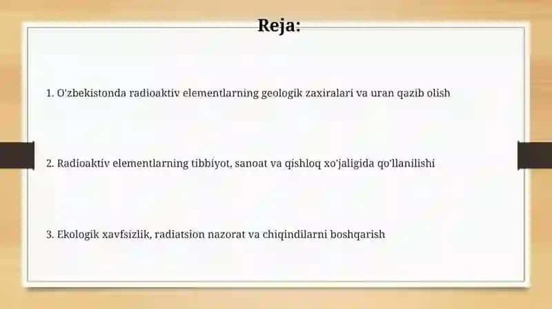 Oʻzbekistonda radioaktiv elementlardan foydalanish 2