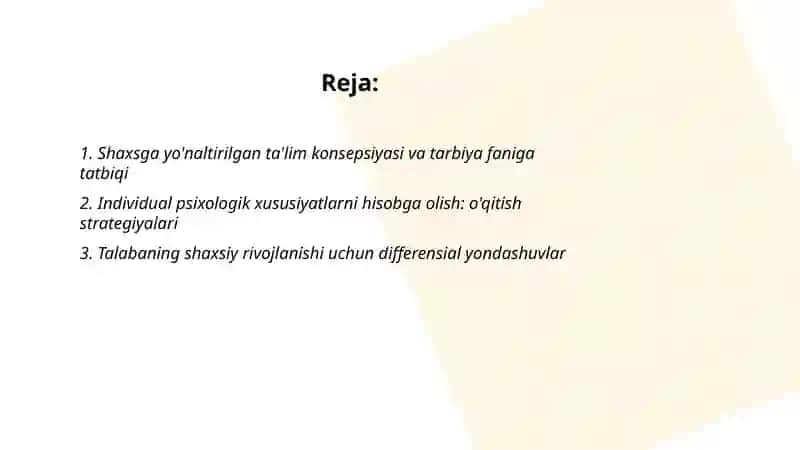Tarbiya fanini òqitishda shaxsga yònaltirilgan ta'lim texnalogiyalarning ahamiyati 2