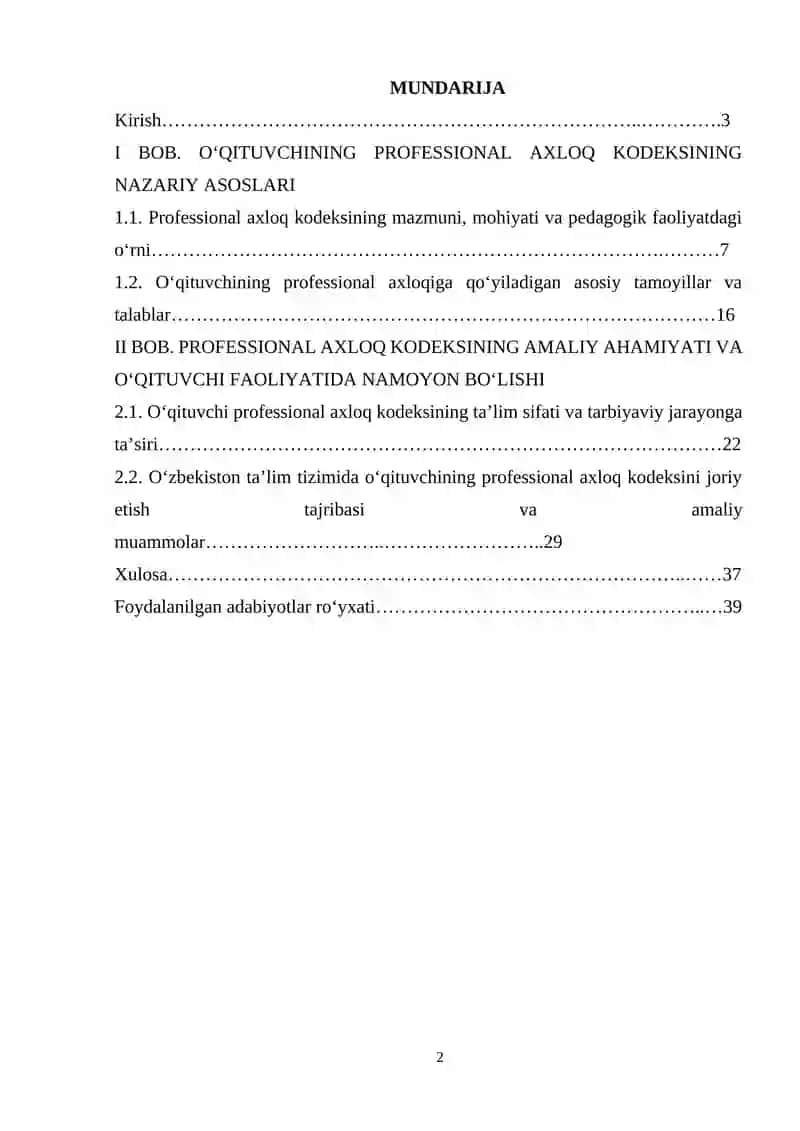 O‘QITUVCHI SHAXSINING PROFESSIONAL AXLOQ KODEKSI VA UNING AHAMIYATI 2