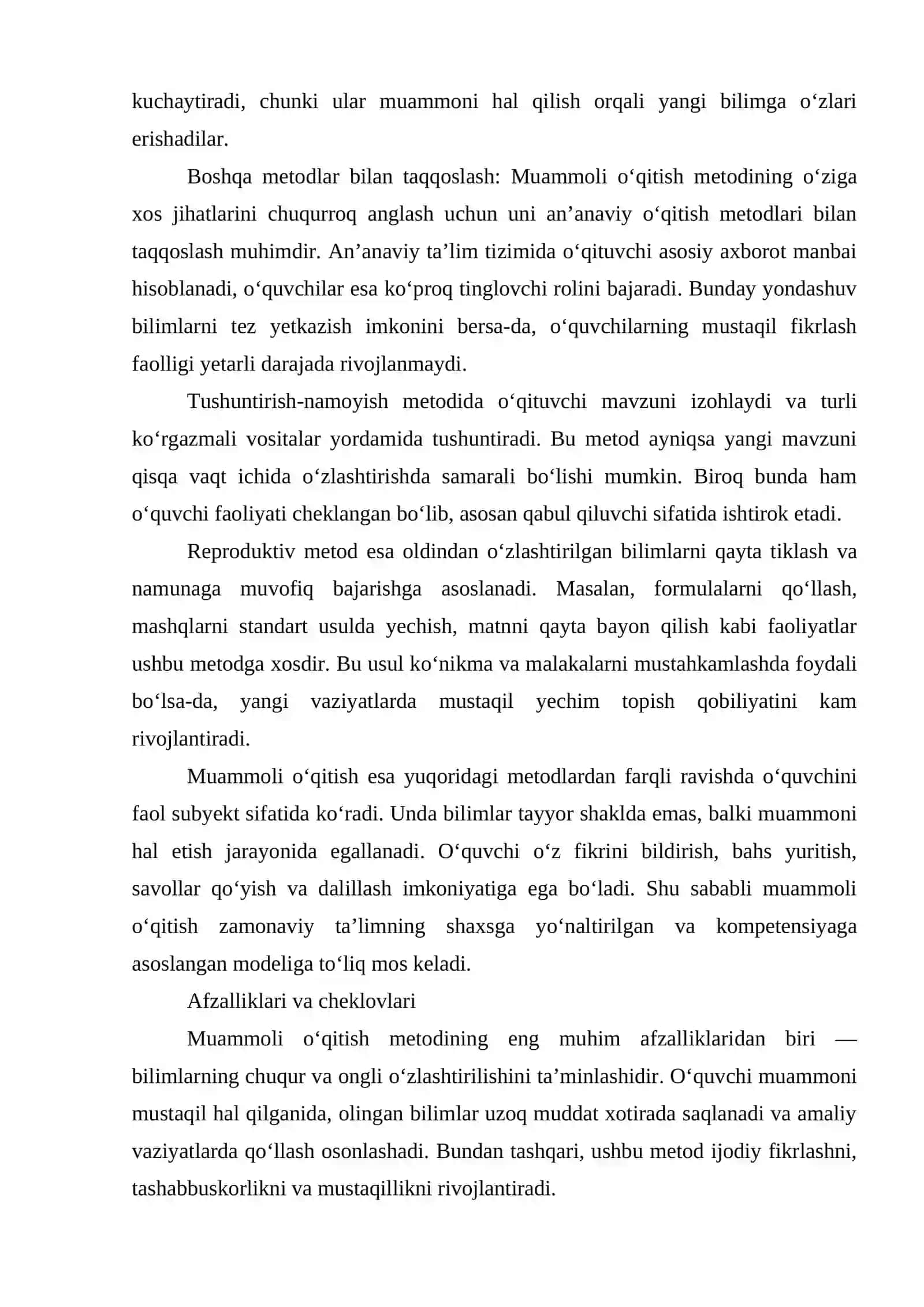 Muammoli O‘qitish Metodining Farqi 2