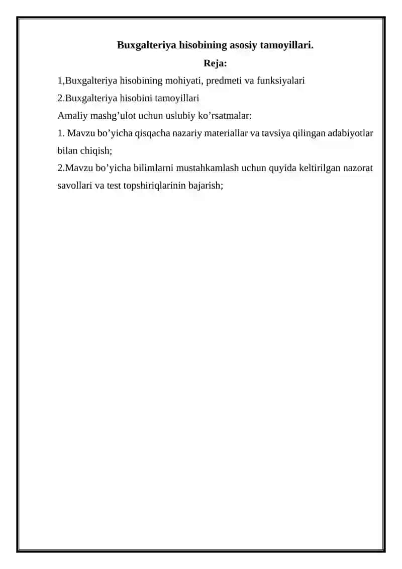 Buxgalteriya Hisobining Asosiy Tamoyillari 2