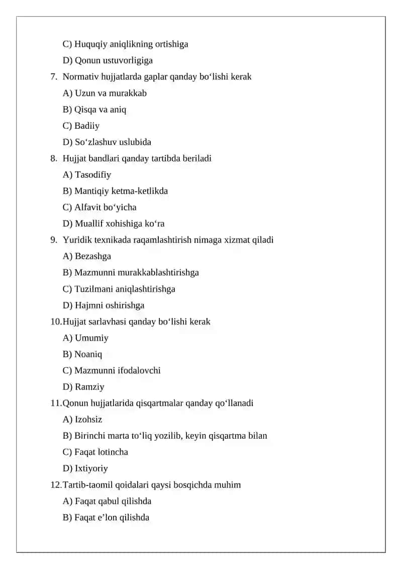 Yuridik texnikaning tartib-taomil qoidalari 2