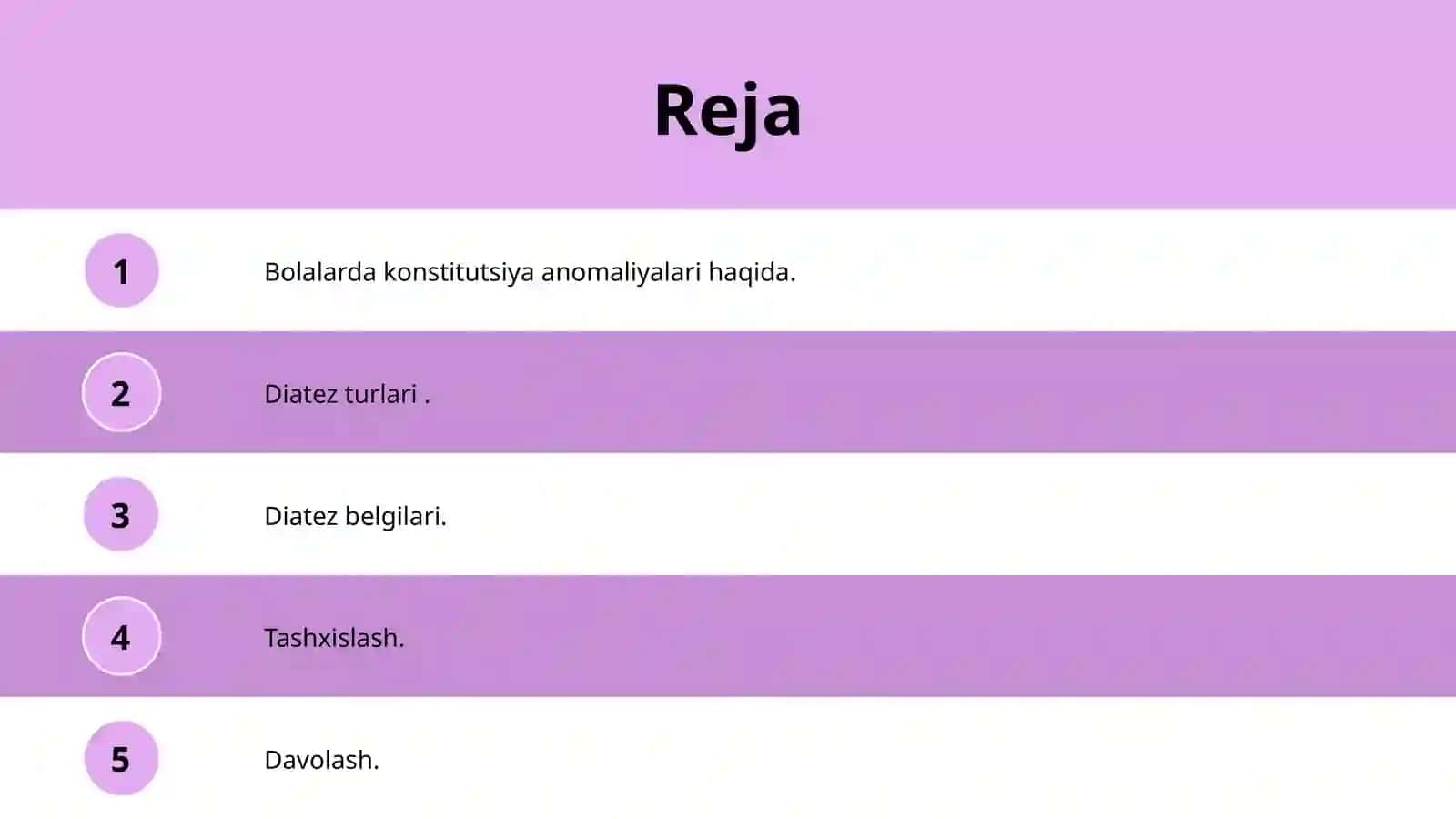 Bolalarda konstitutsiya anomaliyalari. Diatezlar. 2