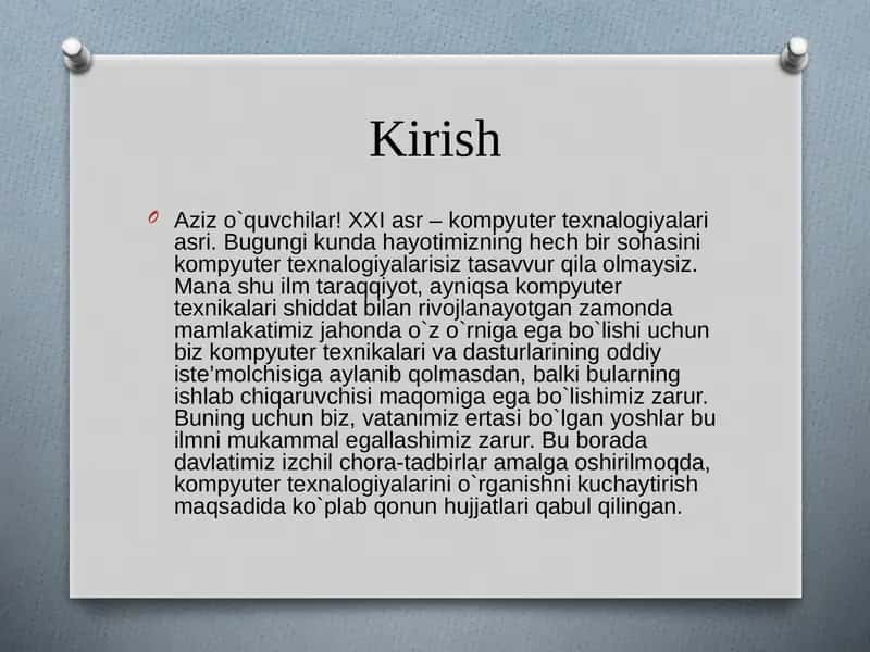 "Belgili va satrli miqdorlar bilan ishlash" 2