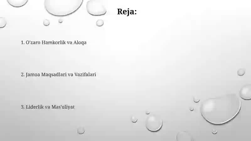 Oʻquvchilar jamoasi rivojining asosiy shart sharoitlari 2