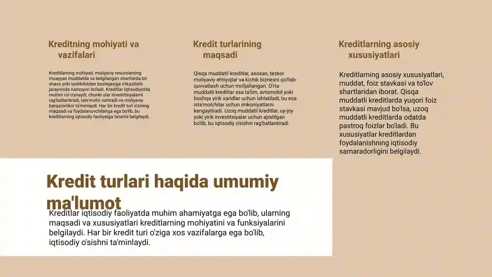 Kreditning mohiyati va vazifalari 2