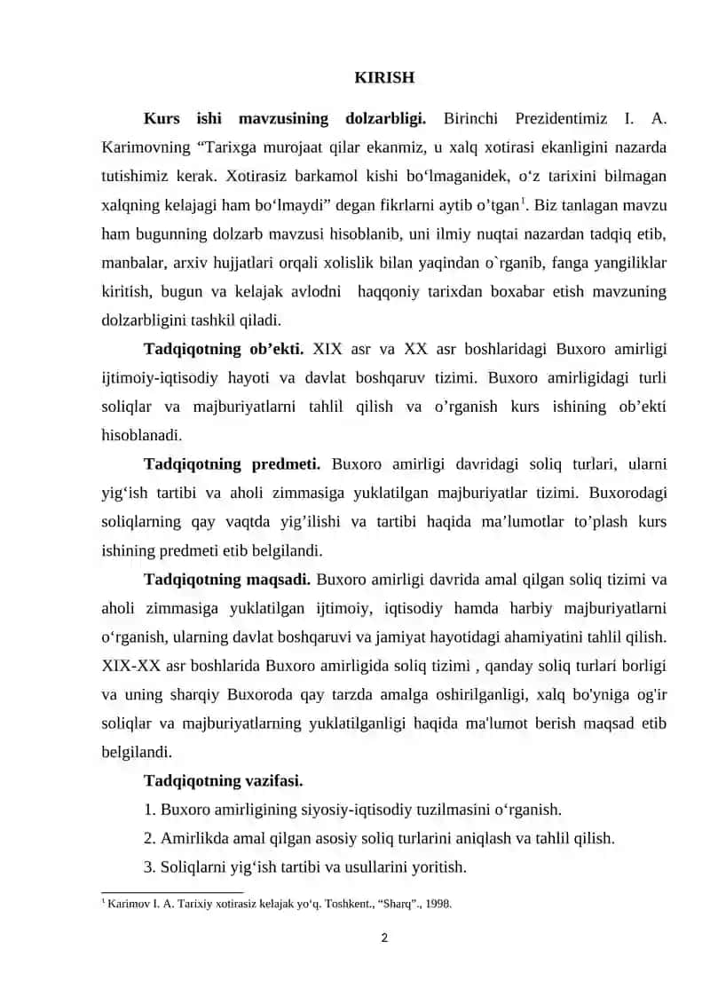 Buxoro amiirligida soliq va majburiyatlar 2