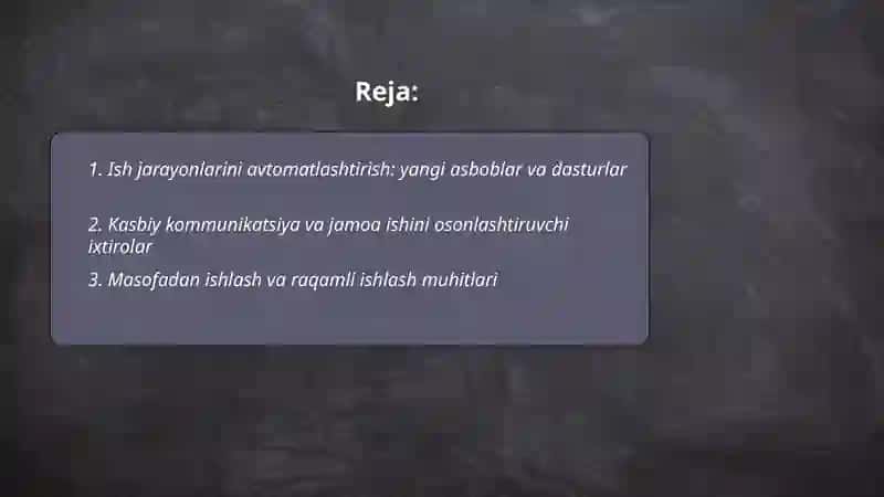 Ish jarayonlarini avtomatlashtirish: yangi asboblar va dasturlar 2