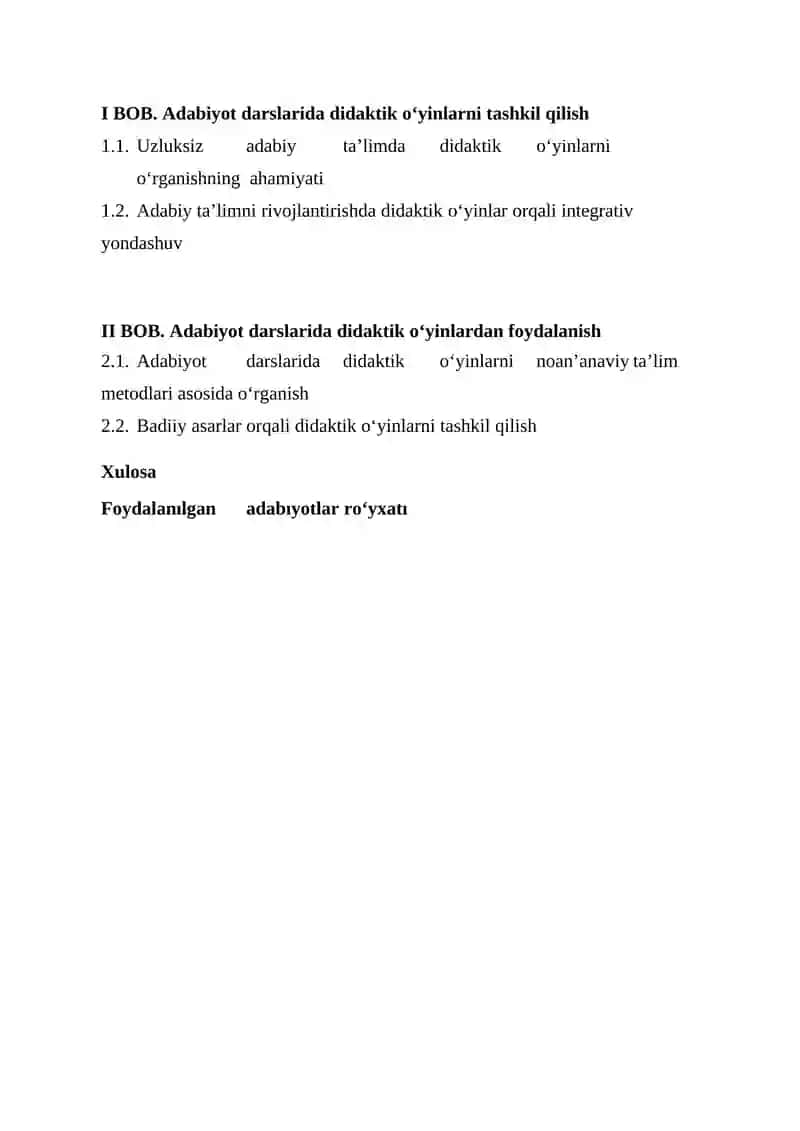 “Didaktik o’yinlar texnologiyasi va uning adabiy ta’limdagi o’rni” 2