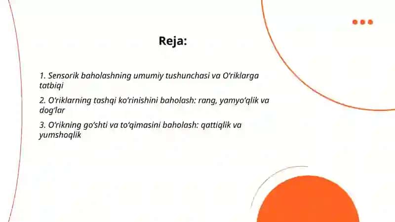 Oʻrik mevalar sifatiga sensorik baho berish 2