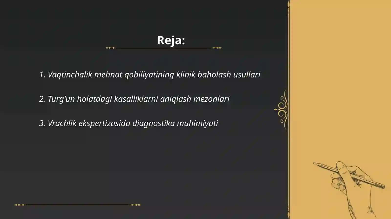 Vaqtinchalik mehnat qobiliyatini aniqlashning vrachlik ekspertizasini tashkil etish 2