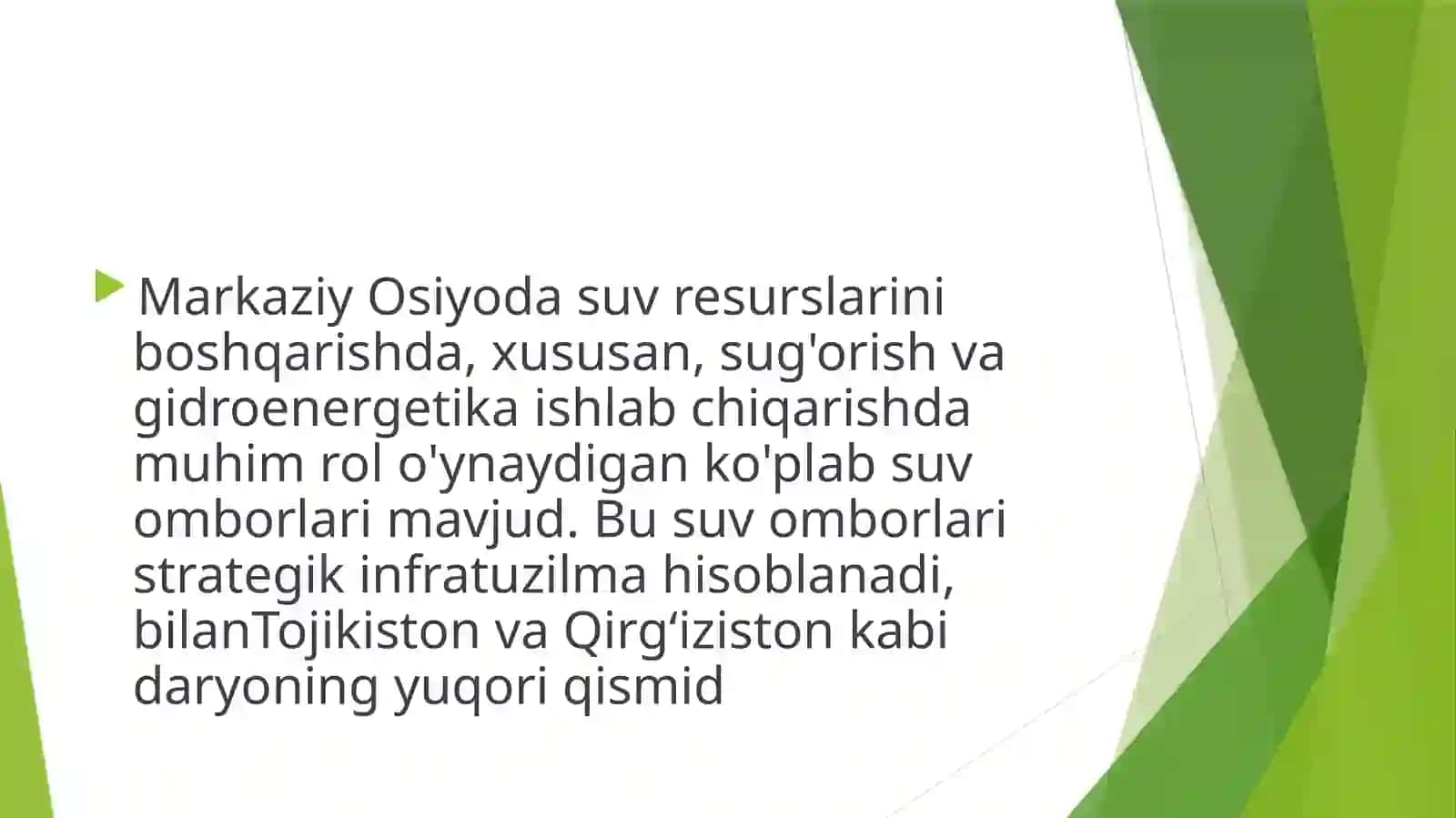 Oʻrta Osiyo suv omborlari 2