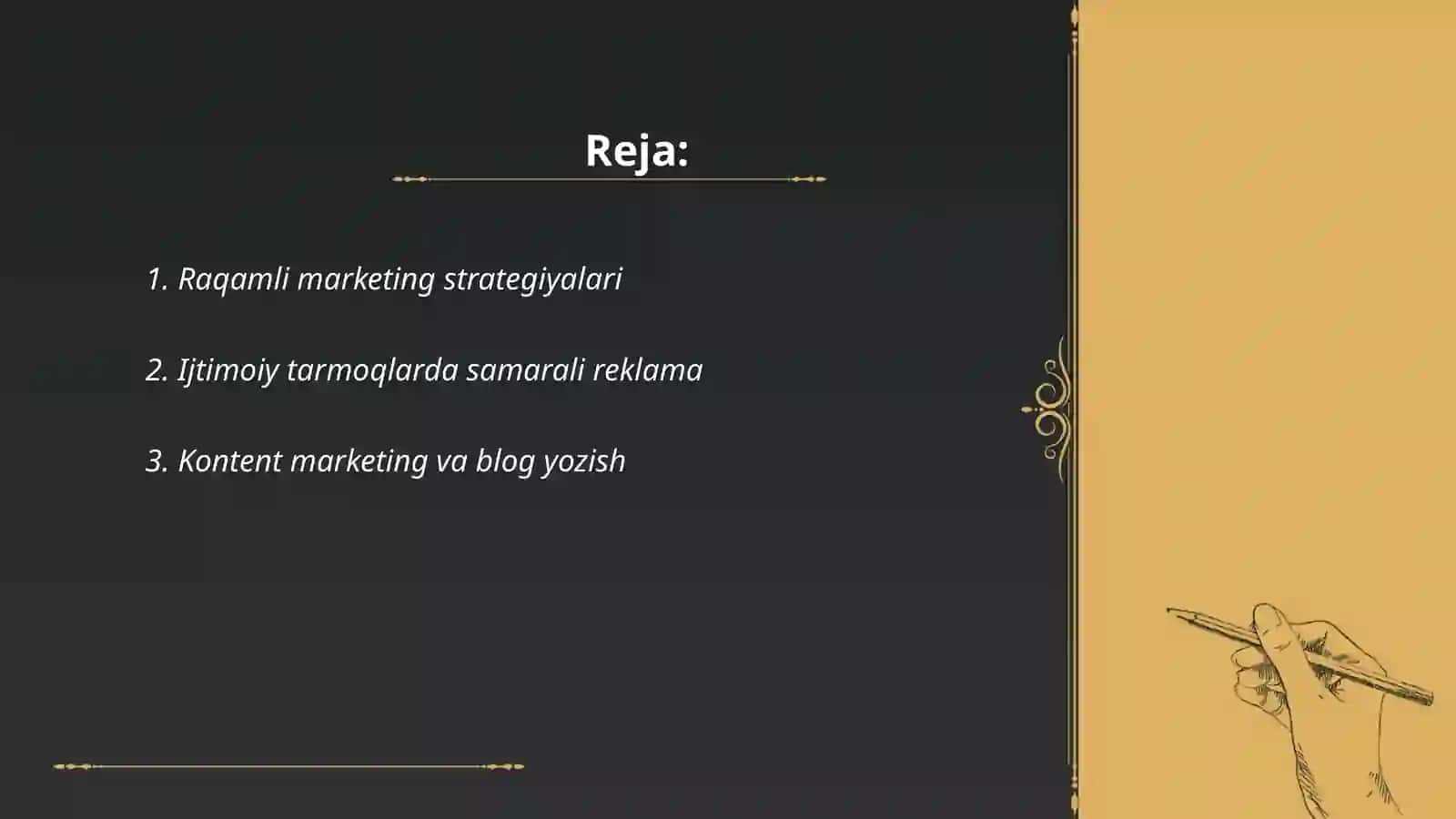Raqamli marketing strategiyalari 2
