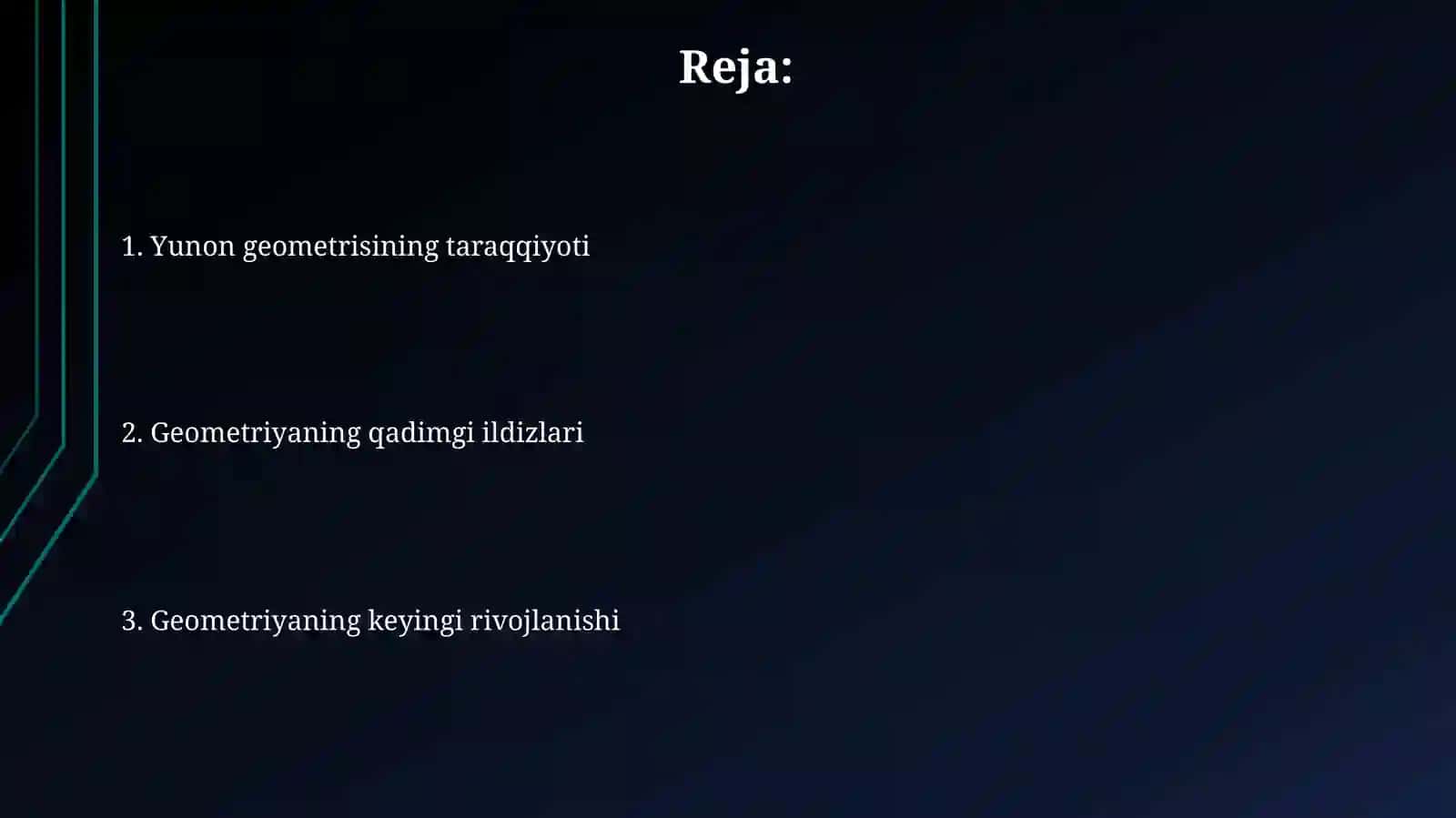 Geometriyaning vujudga kelishi xaqida qisqacha tarixiy maʼlimot 2