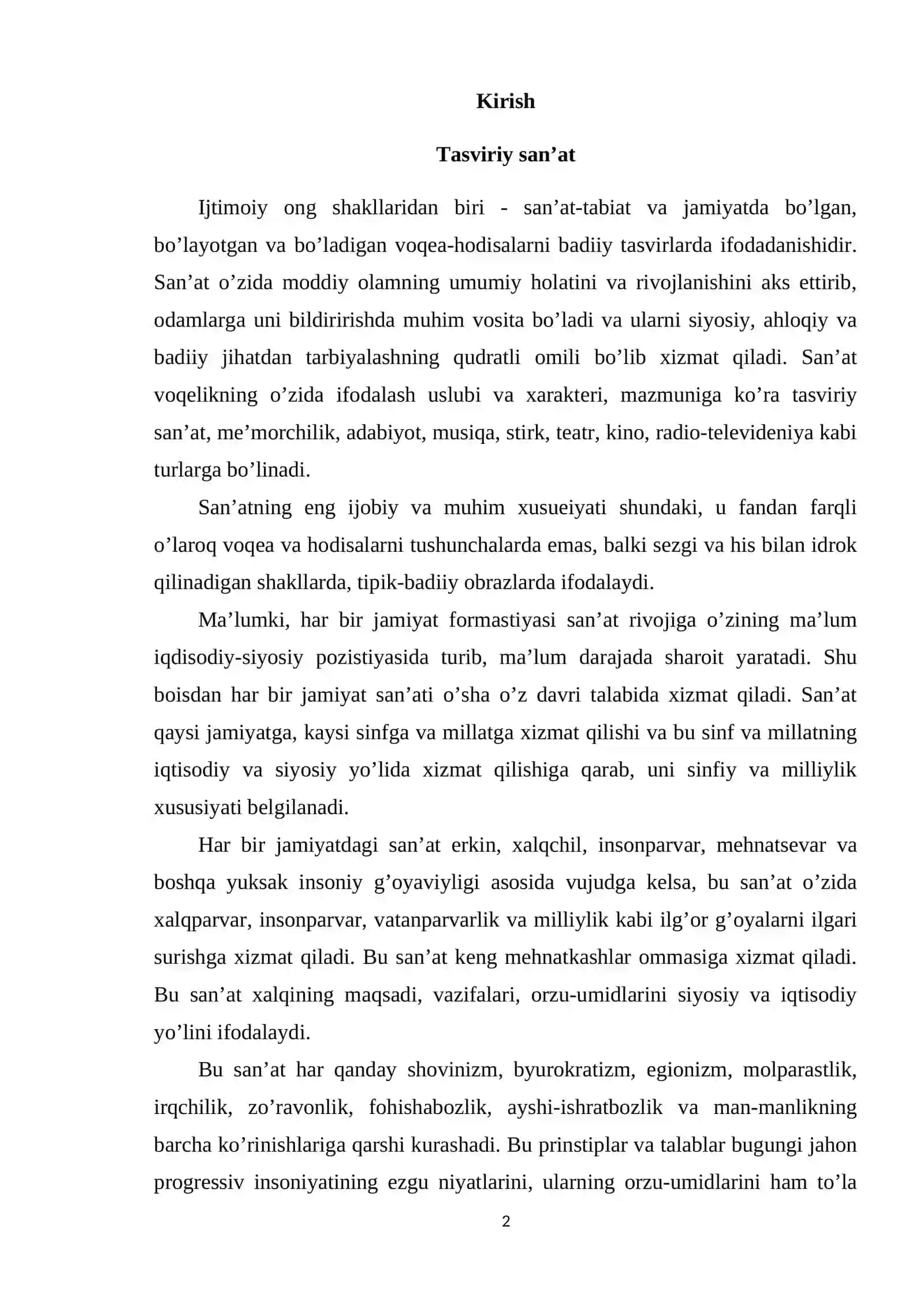 O`rta umumta`lim maktablarida tasviriy san`atdan to`garak mashg’ulotlarini o`tkazish metodikasi. Diplom ishi 2