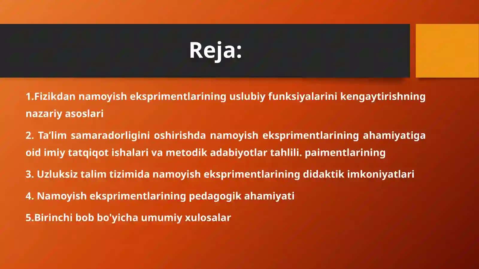 FIZIKADAN NAMOYISH EKSPRIMENTLARINING USLUBIY FUNKSIYALARINI KENGAYTIRISHNING NAZARIY ASOSLARI 2