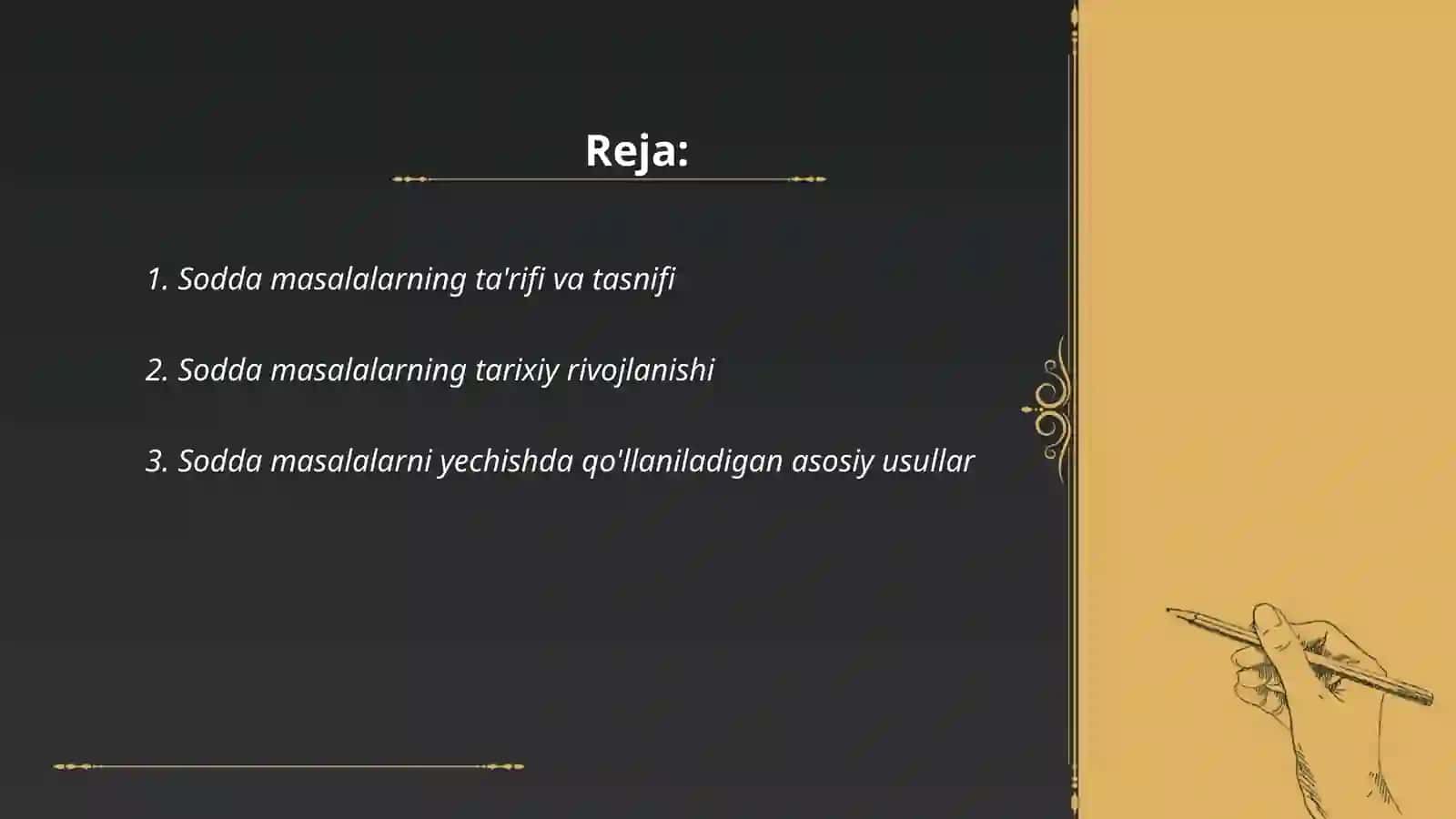 Sodda masalalar va ular ustida ishlash metodikasi 2