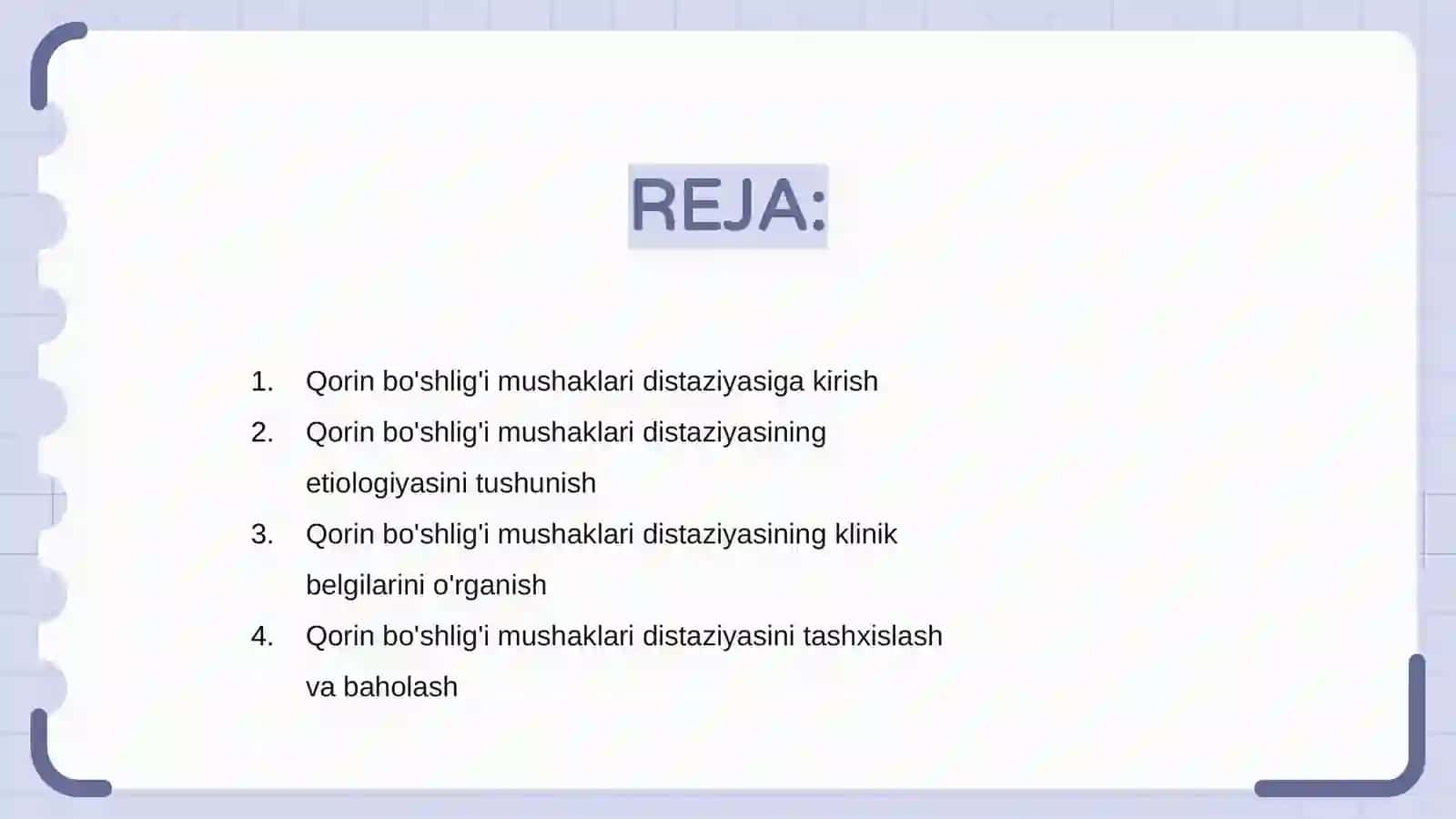 Qorin bo'shlig'i mushaklari distazi Etiologiyasi, klinik belgilari va davolash choralari 2