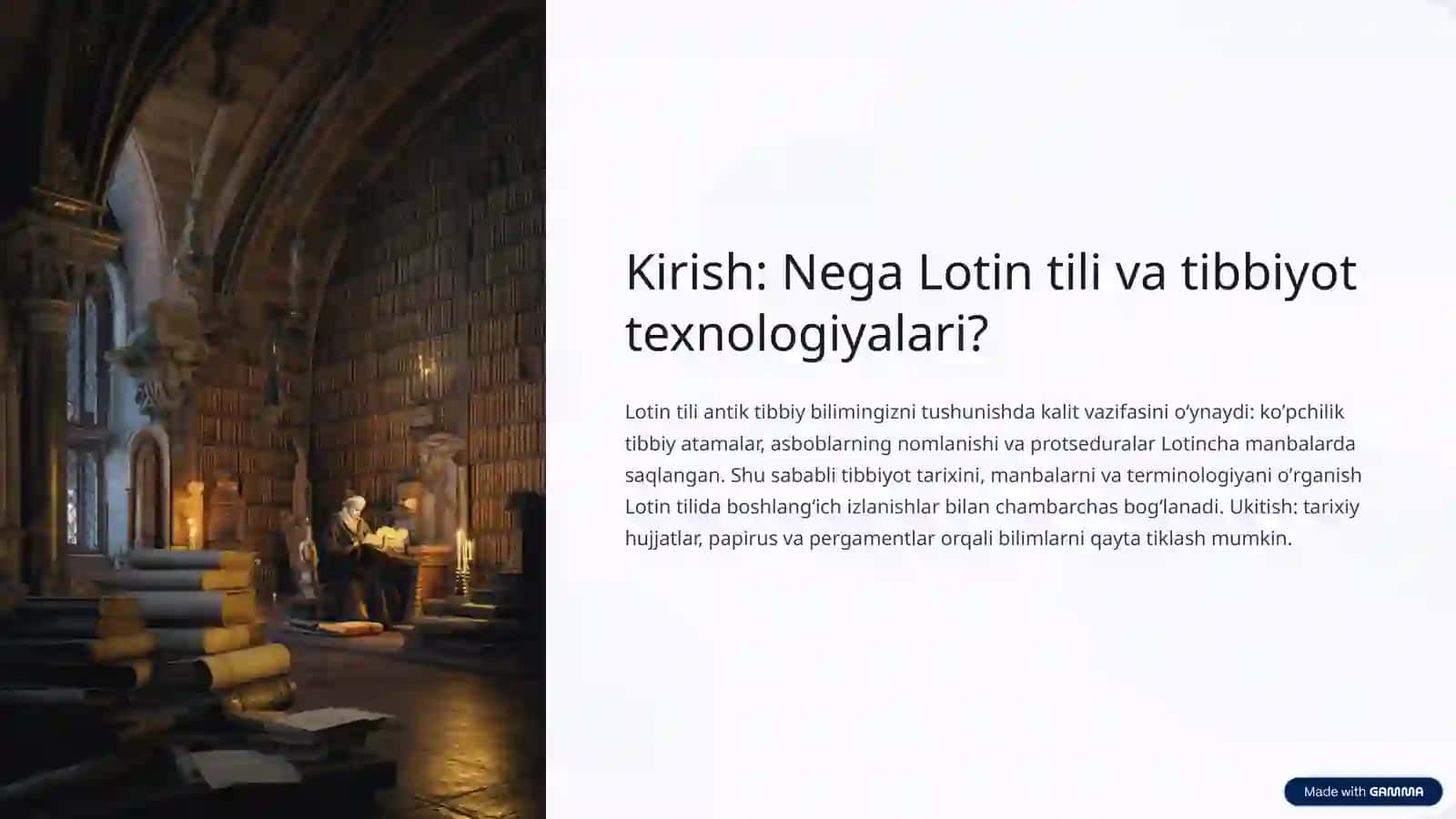 Lotin tili: Antik davrda tibbiyot texnologiyalari 2