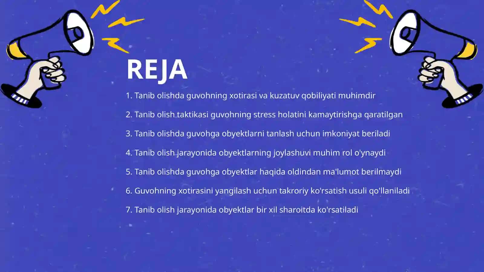 Kriminalistika fanidan " Tanib olish uchun korsatish taktikasi " mavzusida 2