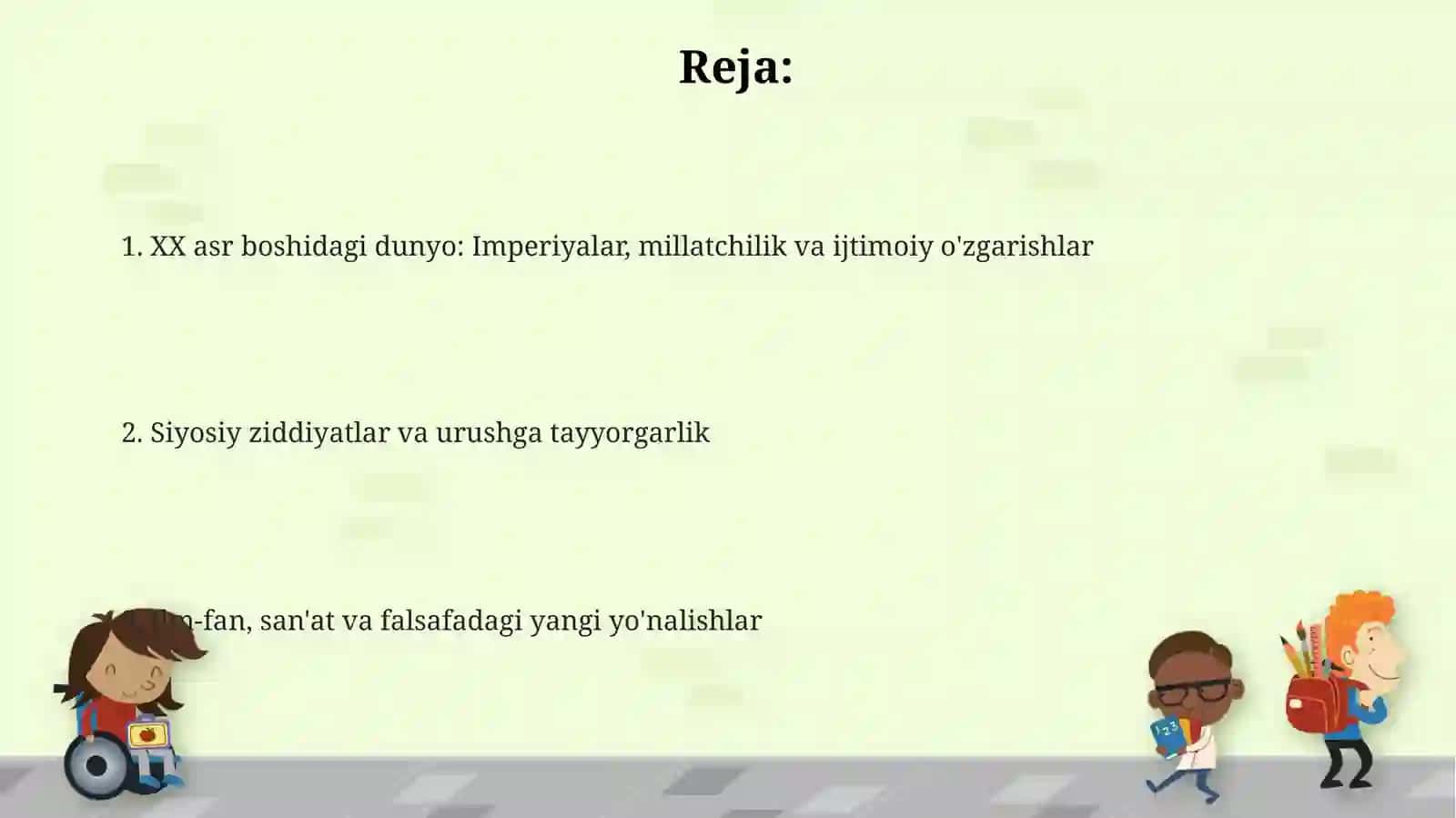 XX asr boshlaridagi ijtimoiy - siyosiy vaziyatni koʻrsatish 2