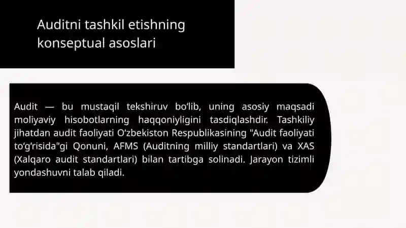 Audit tekshiruvining tashkiliy asoslari audit strategiyasi va texnologiyasi 2