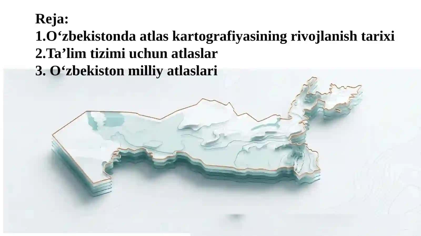 O'zbekistonda atlas kartografiyasining rivojlanish tarixi mustaqillik davrida milliy atlas kartografiyasining shakllanishi 2