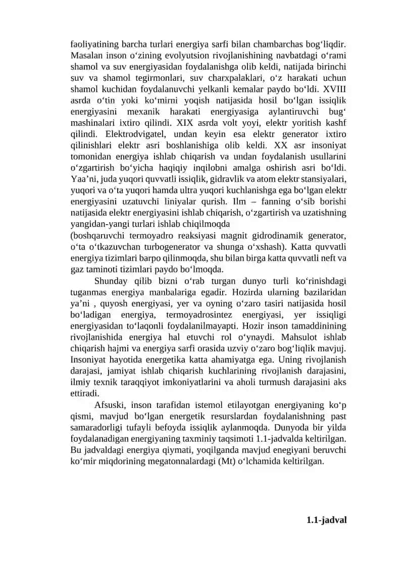 Elektr energetikasining rivojlanishi 2