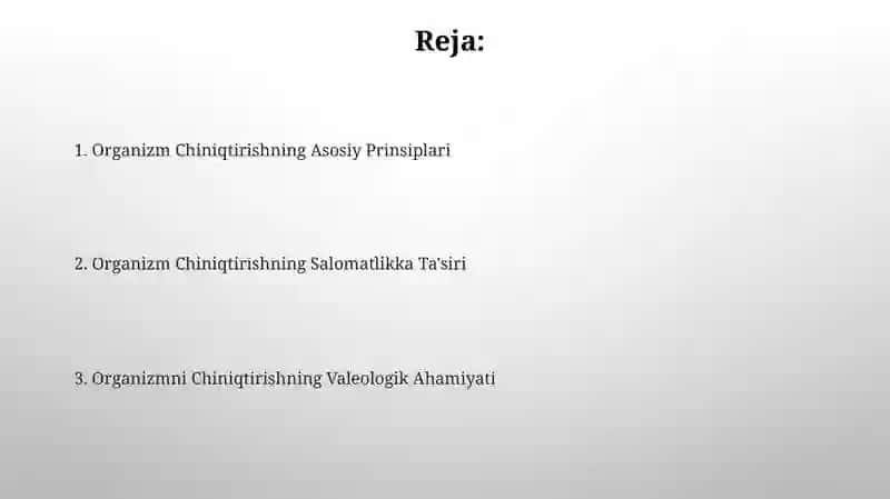 Organizmni chiniqtirishning valeologik ahamiyati 2