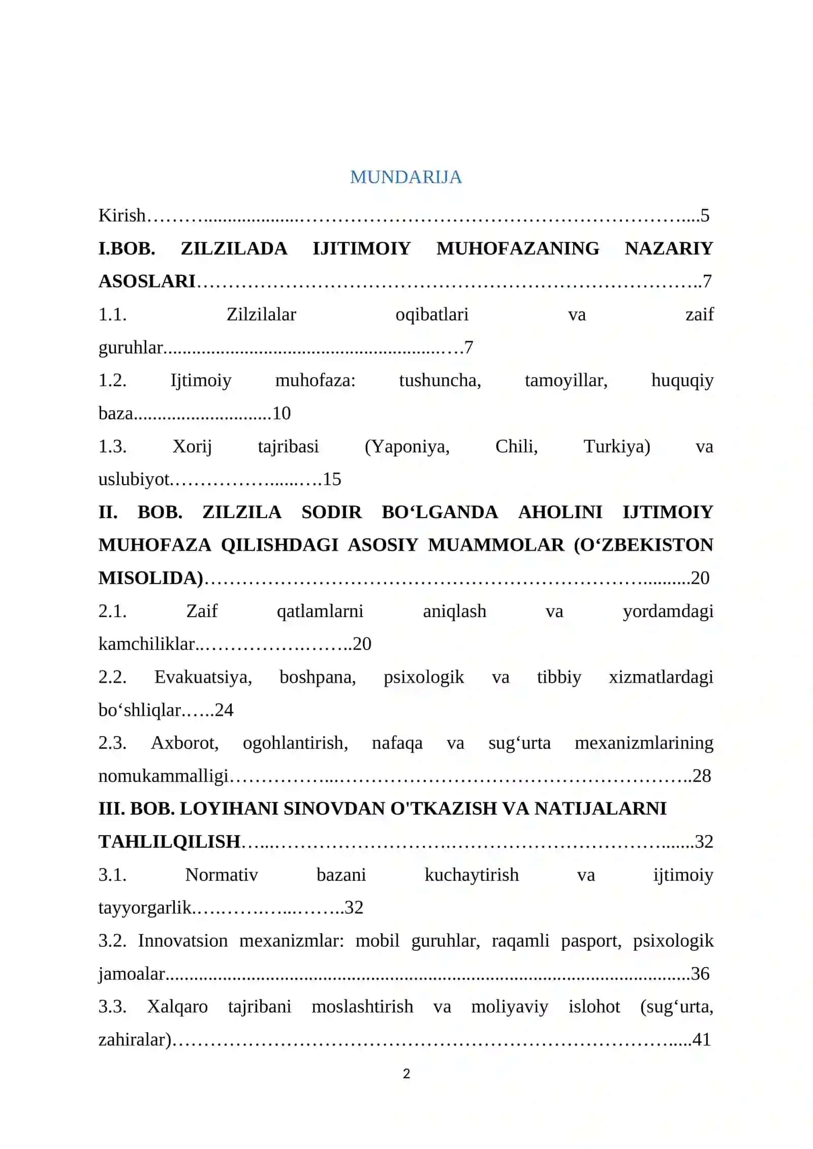 BMI. Hayot faoliyati xavfsizligi fanidan 2