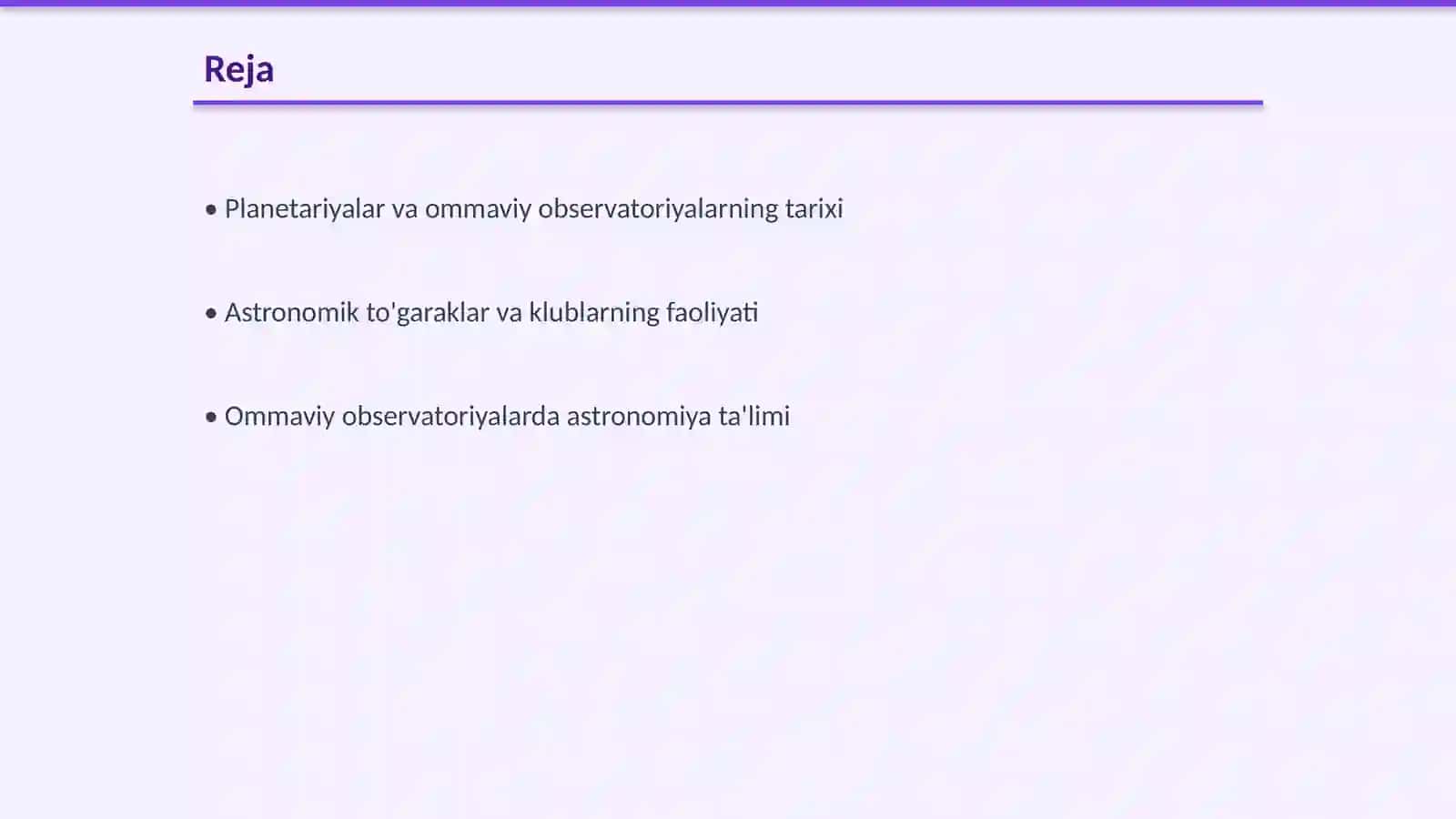 Planetariyalar va ommaviy observatoriyalar 2