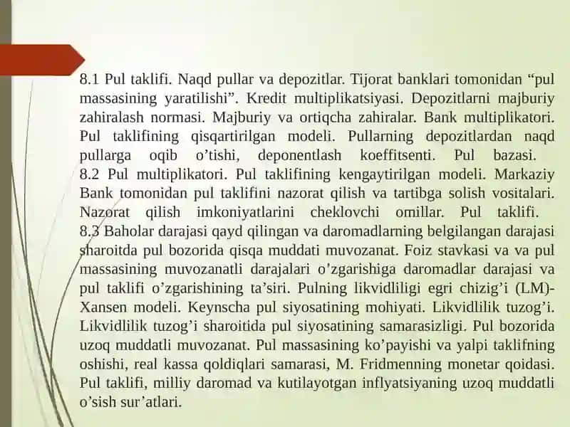 PUL BOZORIDA MUVOZANAT 2